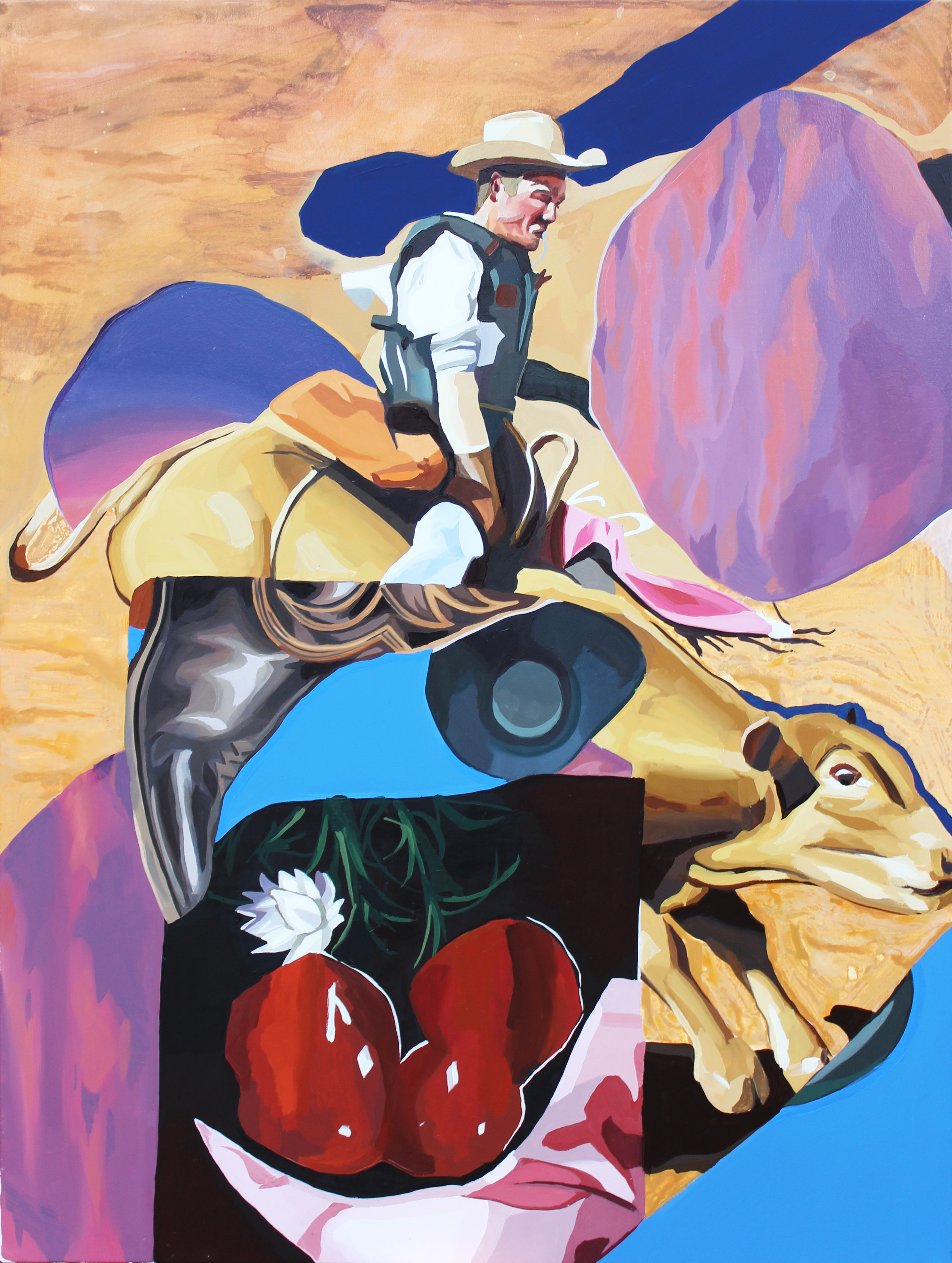horseman with abstract surroundings