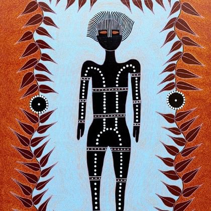 painted depiction of tribal man