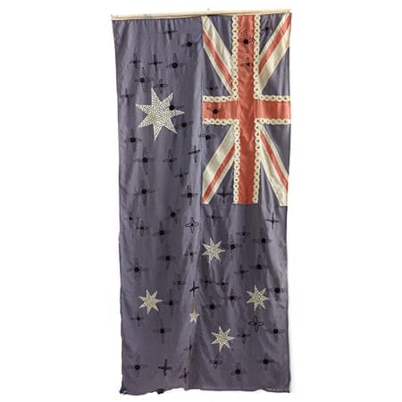 vintage australian flag with embroidered applique