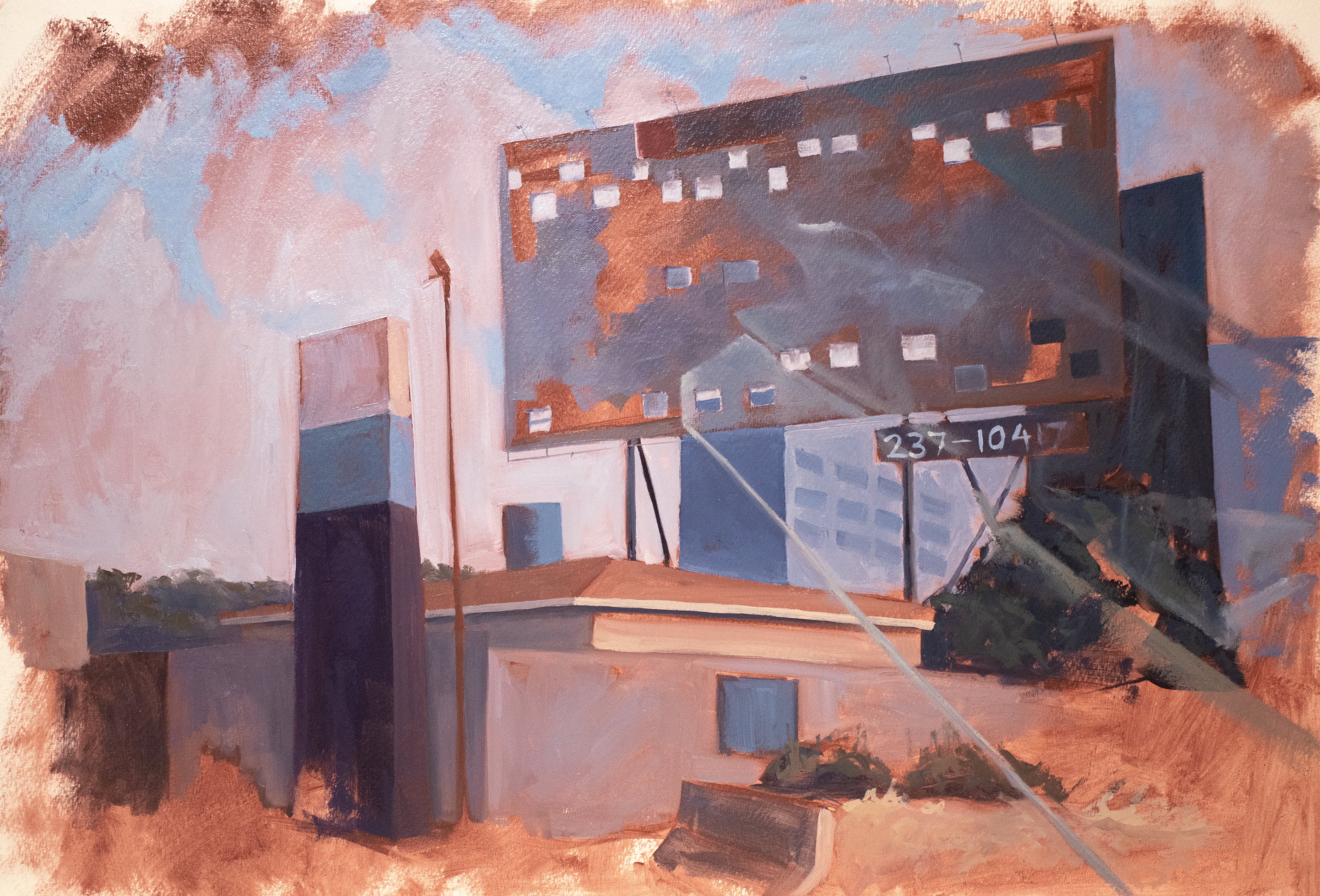 Oil painting on paper by Aafia Ali Shah