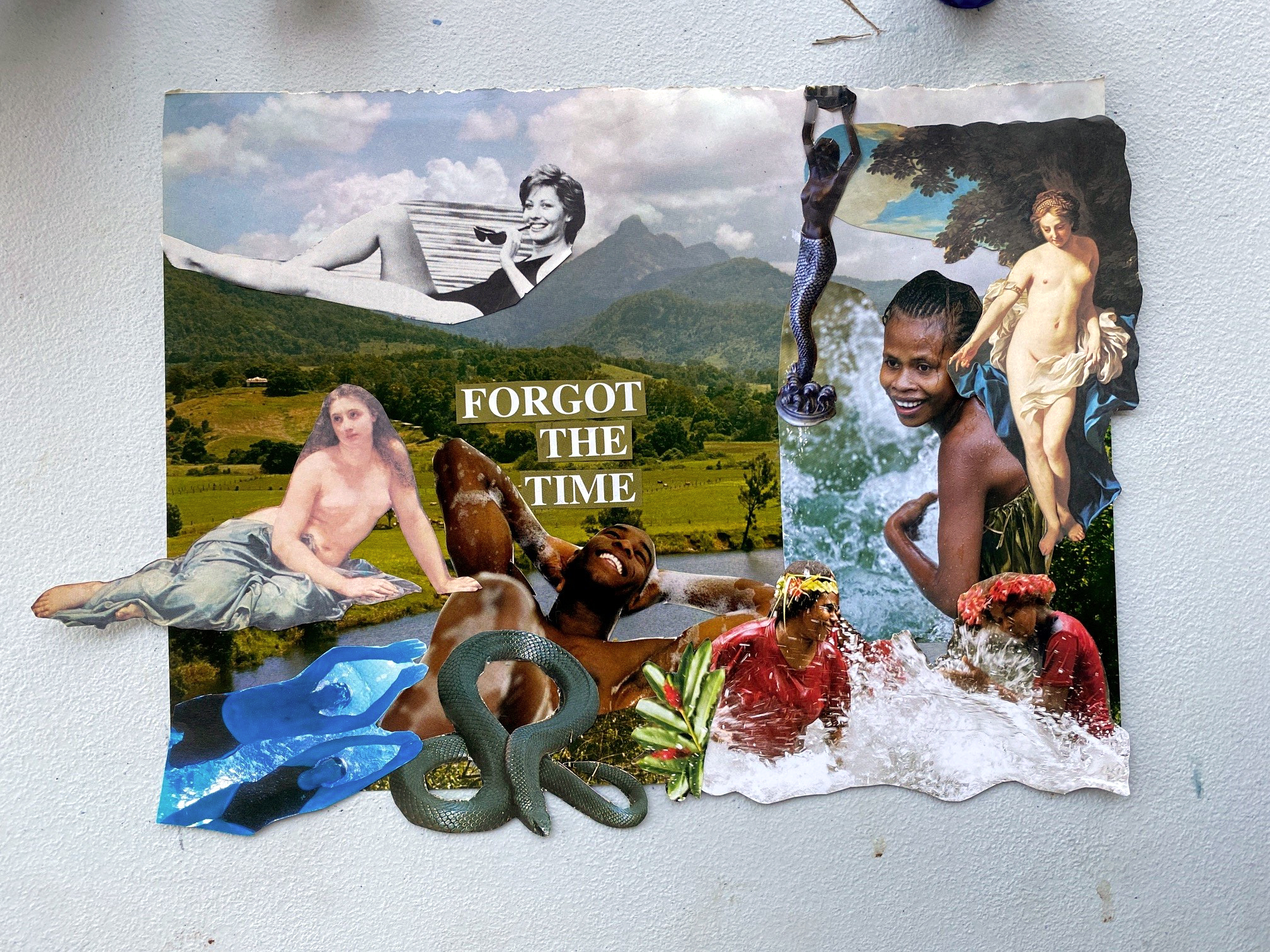 Collage of snakes and women