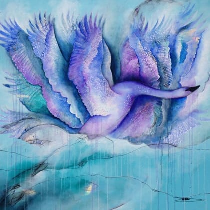 colourful birds flying