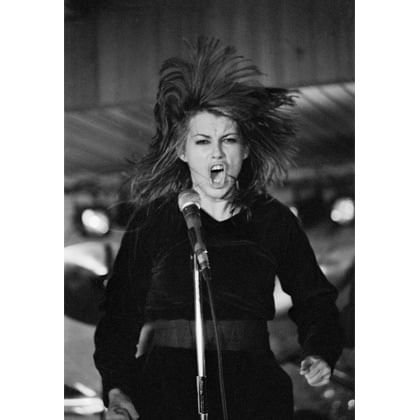 Chrissy Amphlett at microphone singing