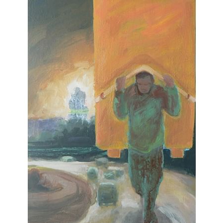 person carrying large object