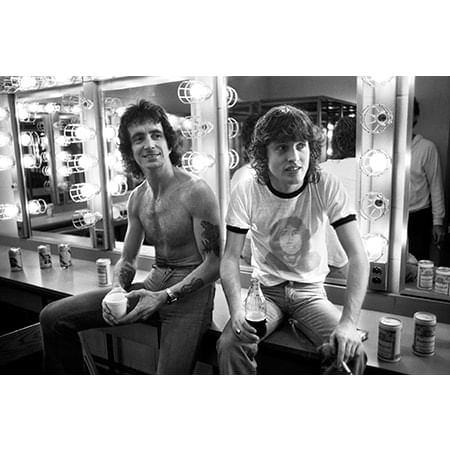 photo of Bon Scott and Angus Young