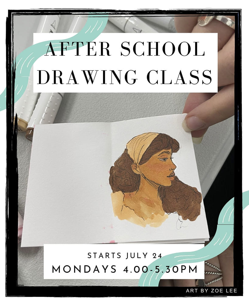 drawing of young woman