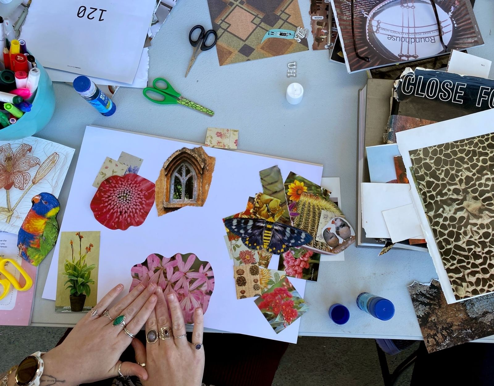 hands and collage amerials 