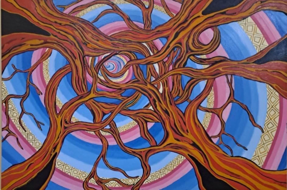 Sunrise through tree branches