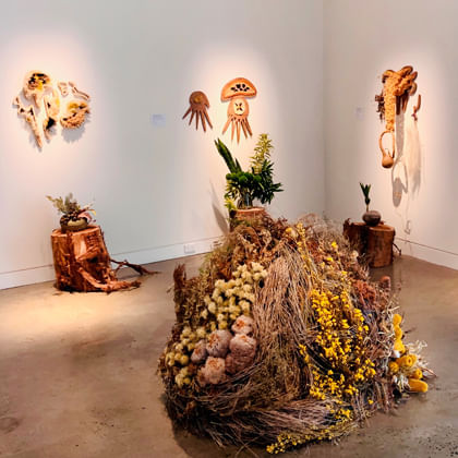 installation made from plant materials 