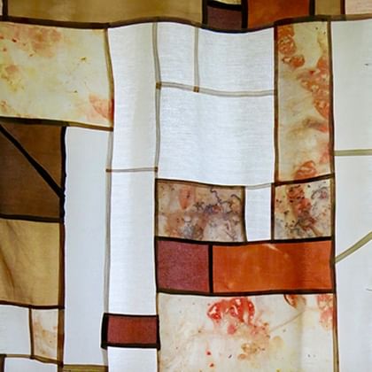 cloth with different examples of Pojagi dye making techniques 