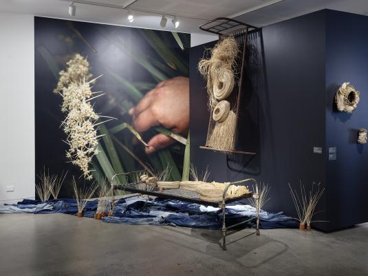 Install photo of Bulaan Buruugaa Ngali exhibition