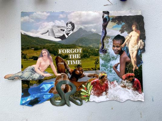 Collage of snakes and women