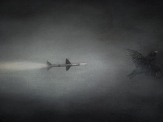 rocket flying through sky