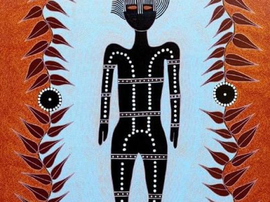 painted depiction of tribal man