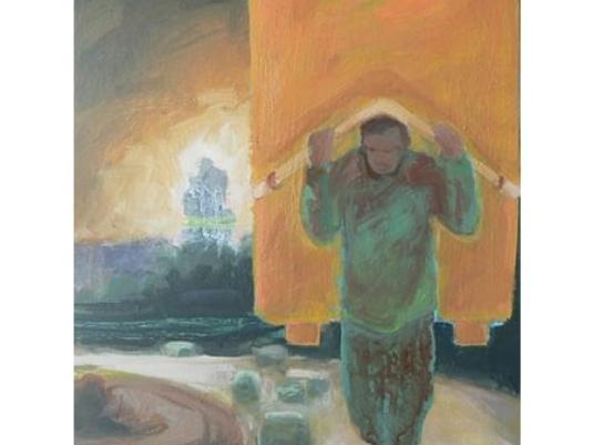 person carrying large object