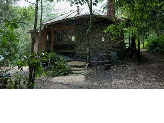 stone house amongst trees
