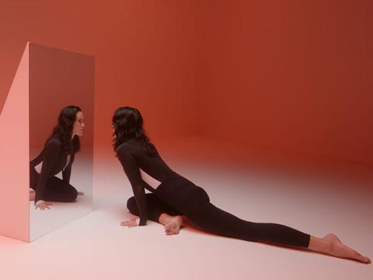 dancer looking in mirror