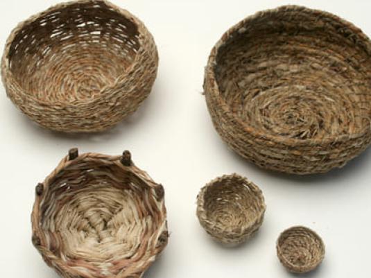 collection of bowls made from banana fibre