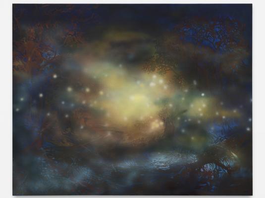 Babette Robertson, ‘The painting is supposed to be a bushfire but no one believes me…’ (detail) 2026, water-based pigment and oil on linen, 130 x 162 cm. Courtesy the artist and Olsen Gallery. Photo: Tanguy Beurdeley